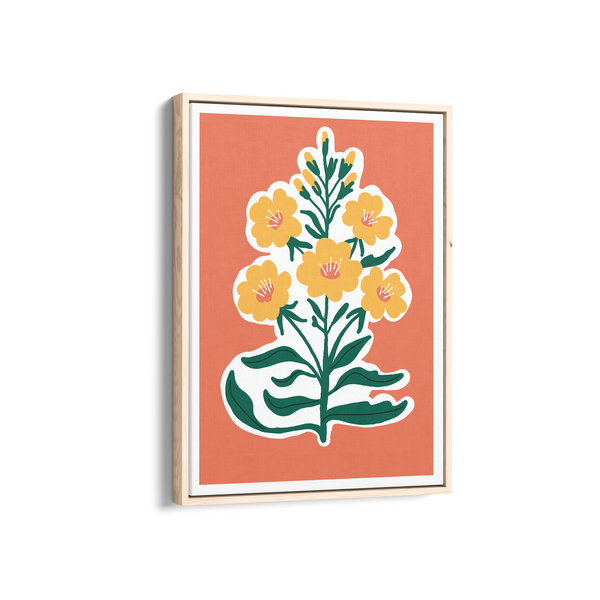 Golden Blossoms on Sunset Canvas Aesthetic Wall Art