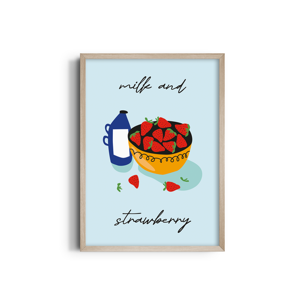 Milk and Strawberry Artistic Wall Art