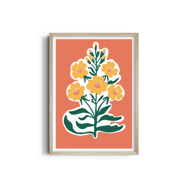 Golden Blossoms on Sunset Canvas Aesthetic Wall Art