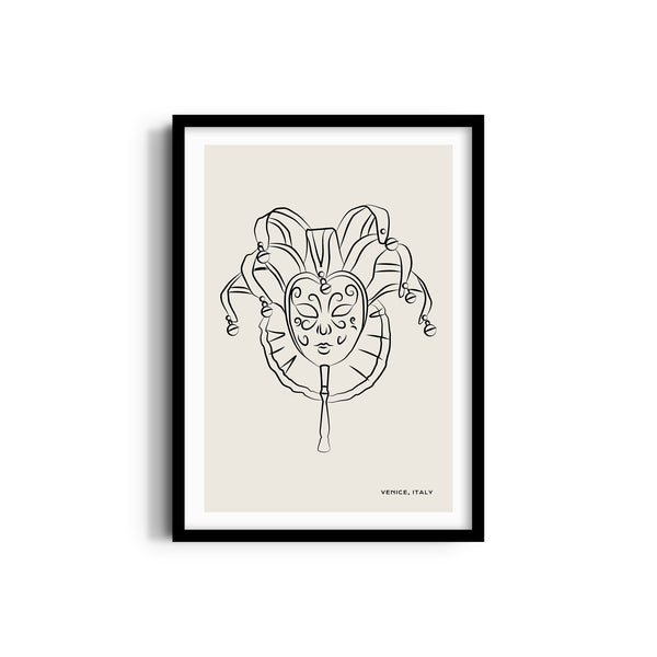 Mask Modern Line Wall Art