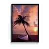 Beach View with Tree & Boat Wall Art