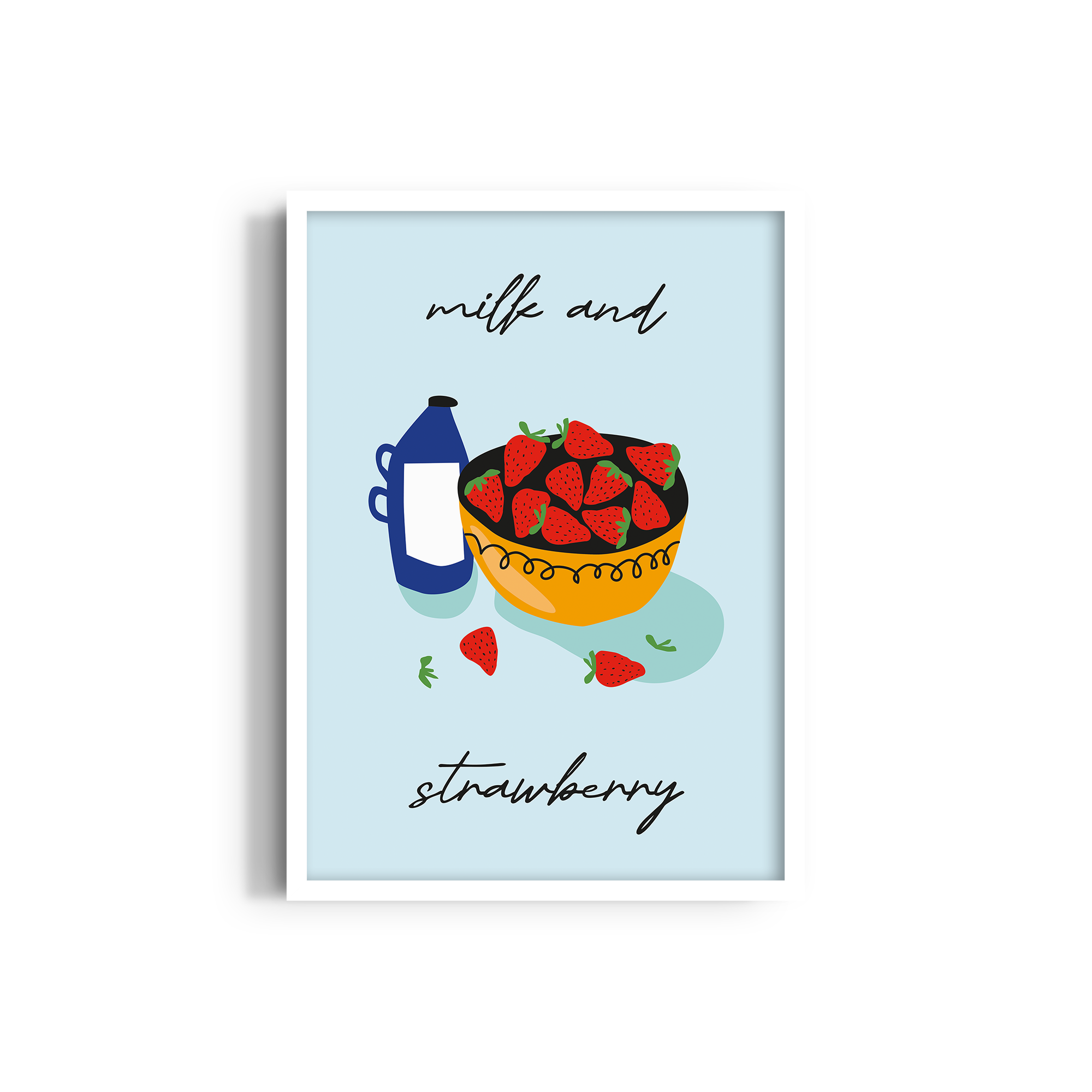 Milk and Strawberry Artistic Wall Art