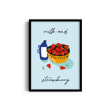 Milk and Strawberry Artistic Wall Art