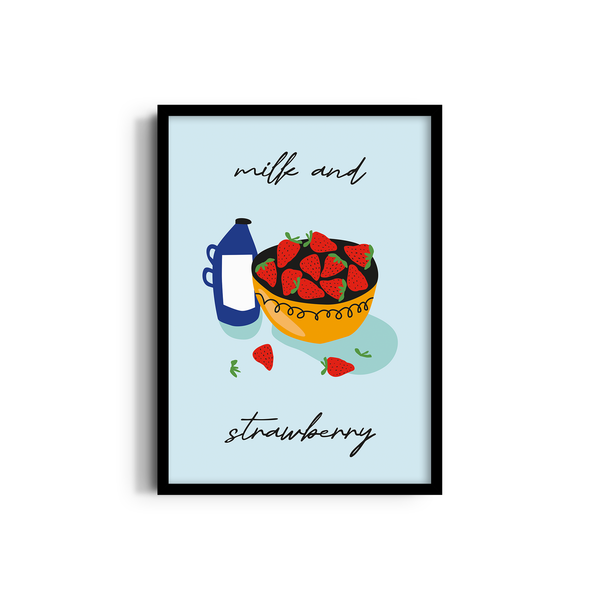 Milk and Strawberry Artistic Wall Art