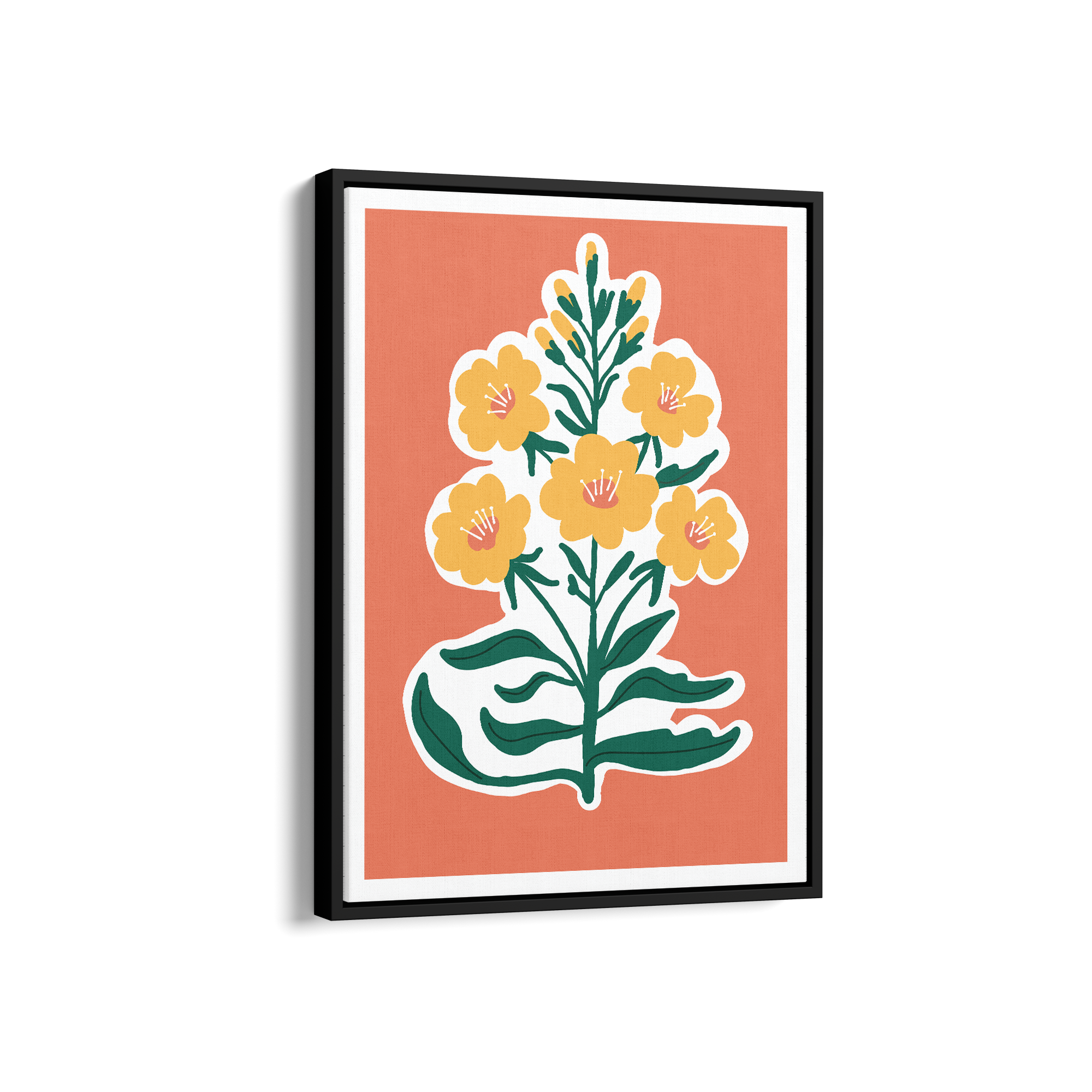 Golden Blossoms on Sunset Canvas Aesthetic Wall Art