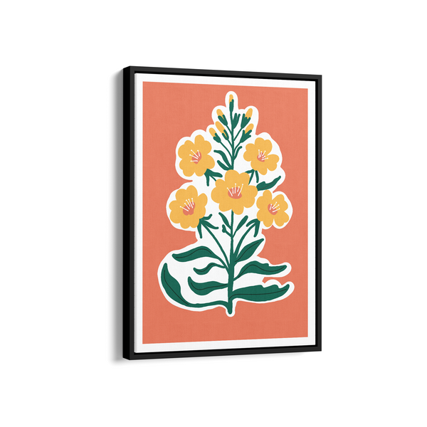 Golden Blossoms on Sunset Canvas Aesthetic Wall Art