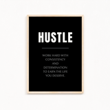Hustle Quote Wall Art