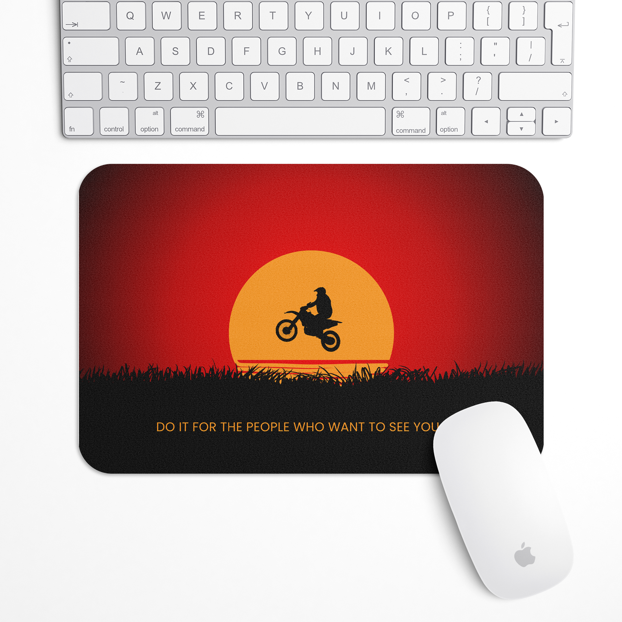 Bike in Sunset Gaming Mouse Pad