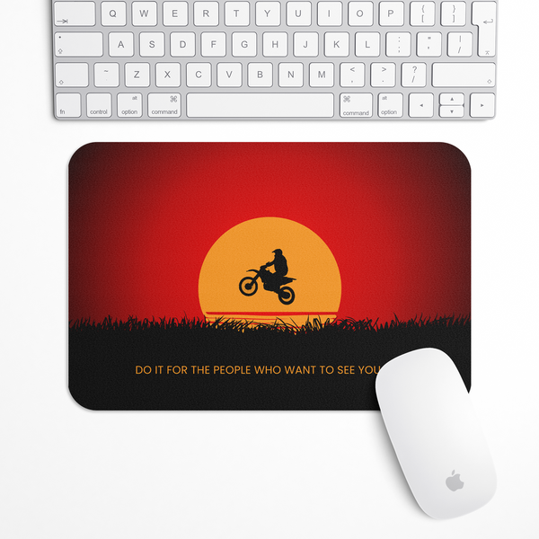 Bike in Sunset Gaming Mouse Pad