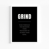 Grind Quote Wall Art
