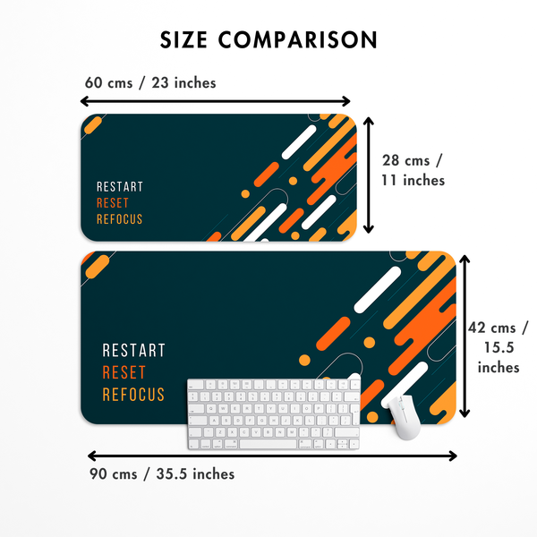 Restart Reset Refocus Desk Mat | Desk Pad | Mouse Pad