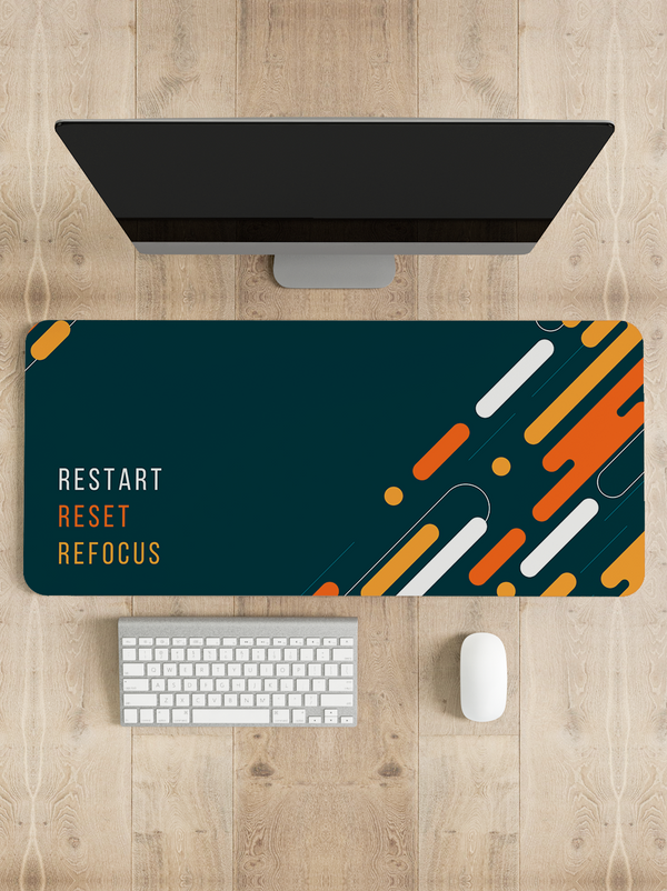 Restart Reset Refocus Desk Mat | Desk Pad | Mouse Pad