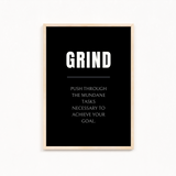 Grind Quote Wall Art