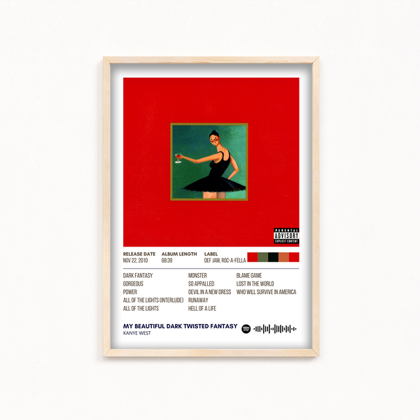 My Beautiful Dark Twisted Fantasy by Kanye West Album Poster