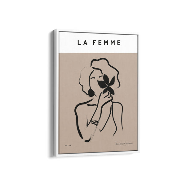 La femme Whispering Wildflowers Boho Modern Wall Art