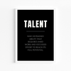 Talent Quote Wall Art