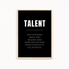 Talent Quote Wall Art
