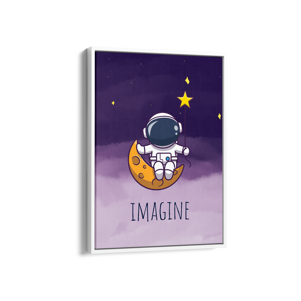 Imagine Kid Astronaut with Stars Wall Art