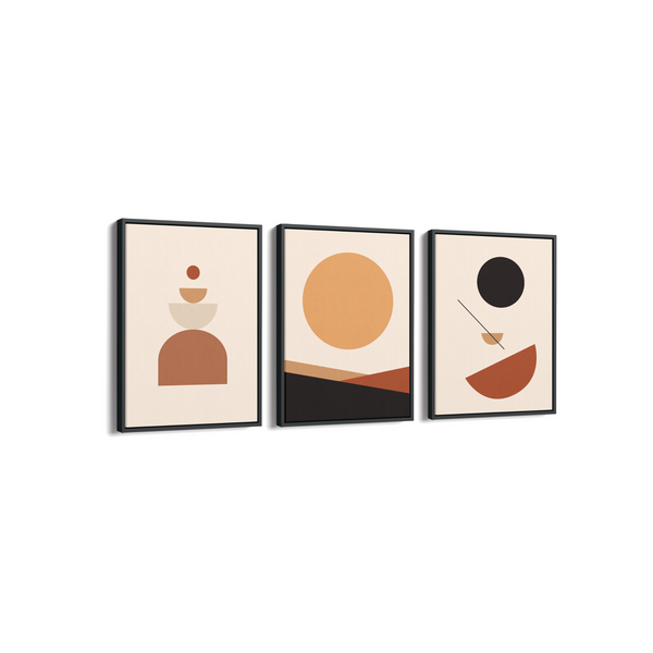 Set of 3 Abstract Geometric Modern Wall Art