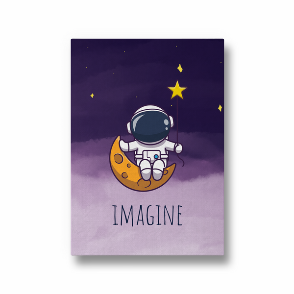 Imagine Kid Astronaut with Stars Wall Art