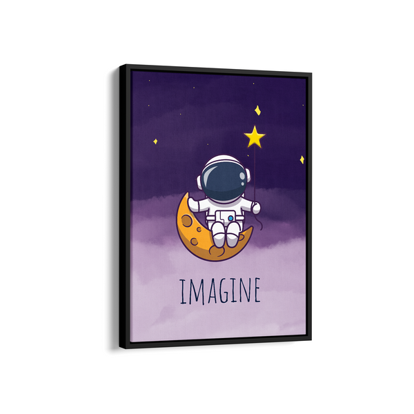 Imagine Kid Astronaut with Stars Wall Art