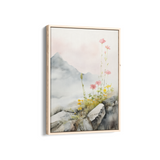 Floral Cascades in Misty Mountains Wall Art