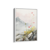 Floral Cascades in Misty Mountains Wall Art