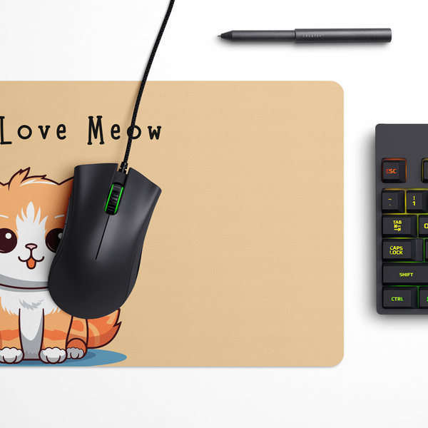 Live love Meow Cat Desk Mat | Desk Pad | Mouse Pad