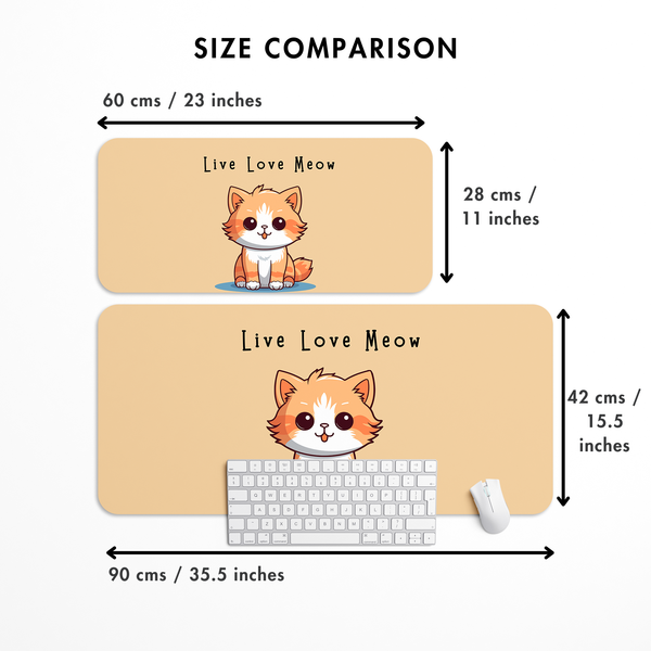 Live love Meow Cat Desk Mat | Desk Pad | Mouse Pad
