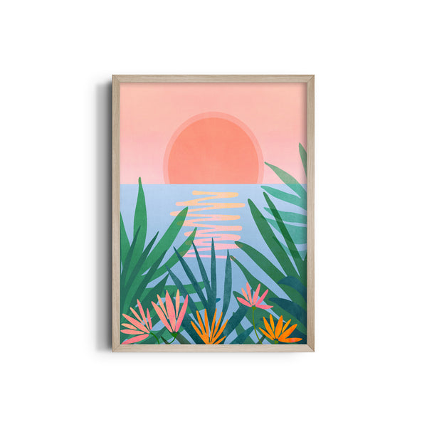 Peaceful Pink Sunset Wall Art