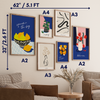 Set of 6 Shades of blue Wall Art
