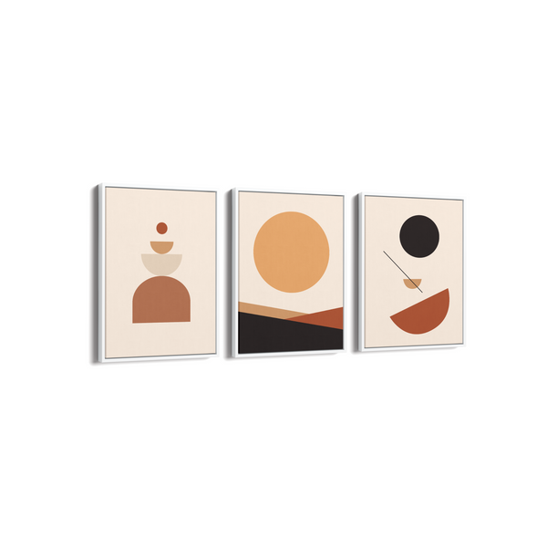 Set of 3 Abstract Geometric Modern Wall Art