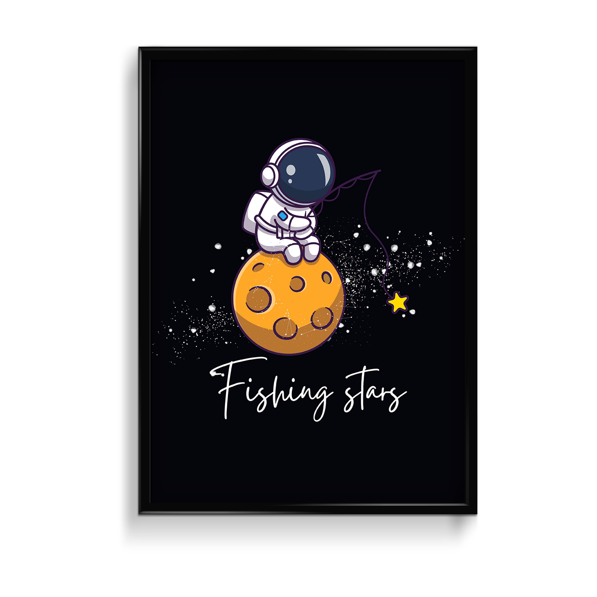 Fishing Stars Kid Astronaut Wall Art