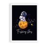 Fishing Stars Kid Astronaut Wall Art