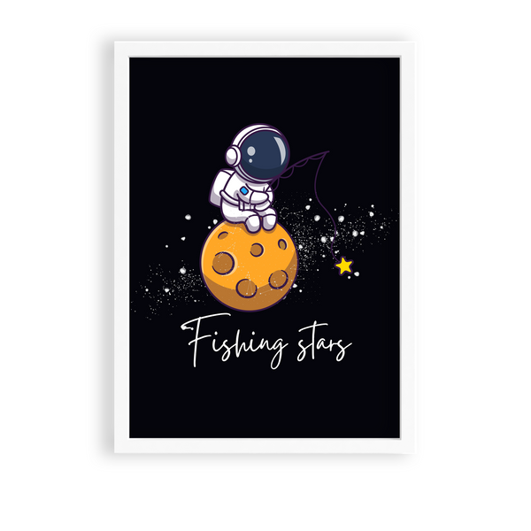 Fishing Stars Kid Astronaut Wall Art