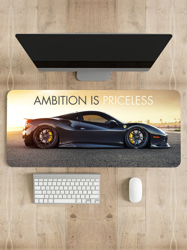 Ambition is priceless - Ferrari 488 GTB Desk Mat | Desk Pad | Mouse Pad