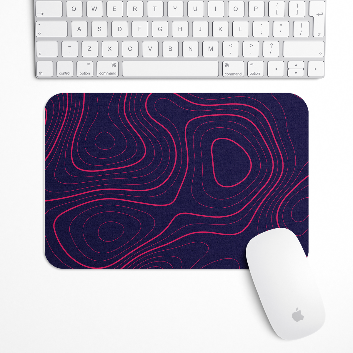 Crimson Pulse Topography Gaming Mouse Pad