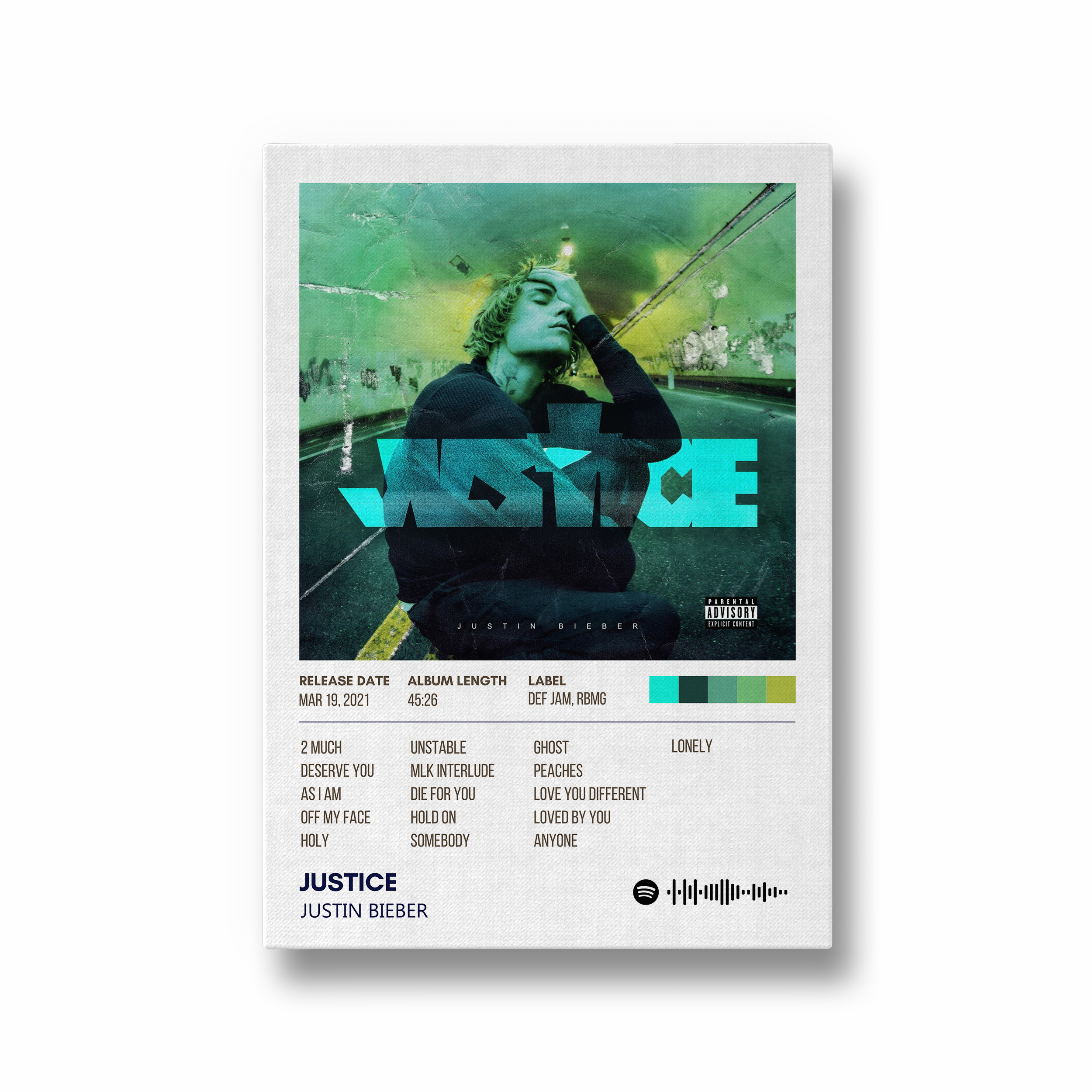 Justice by Justin Bieber Album Poster