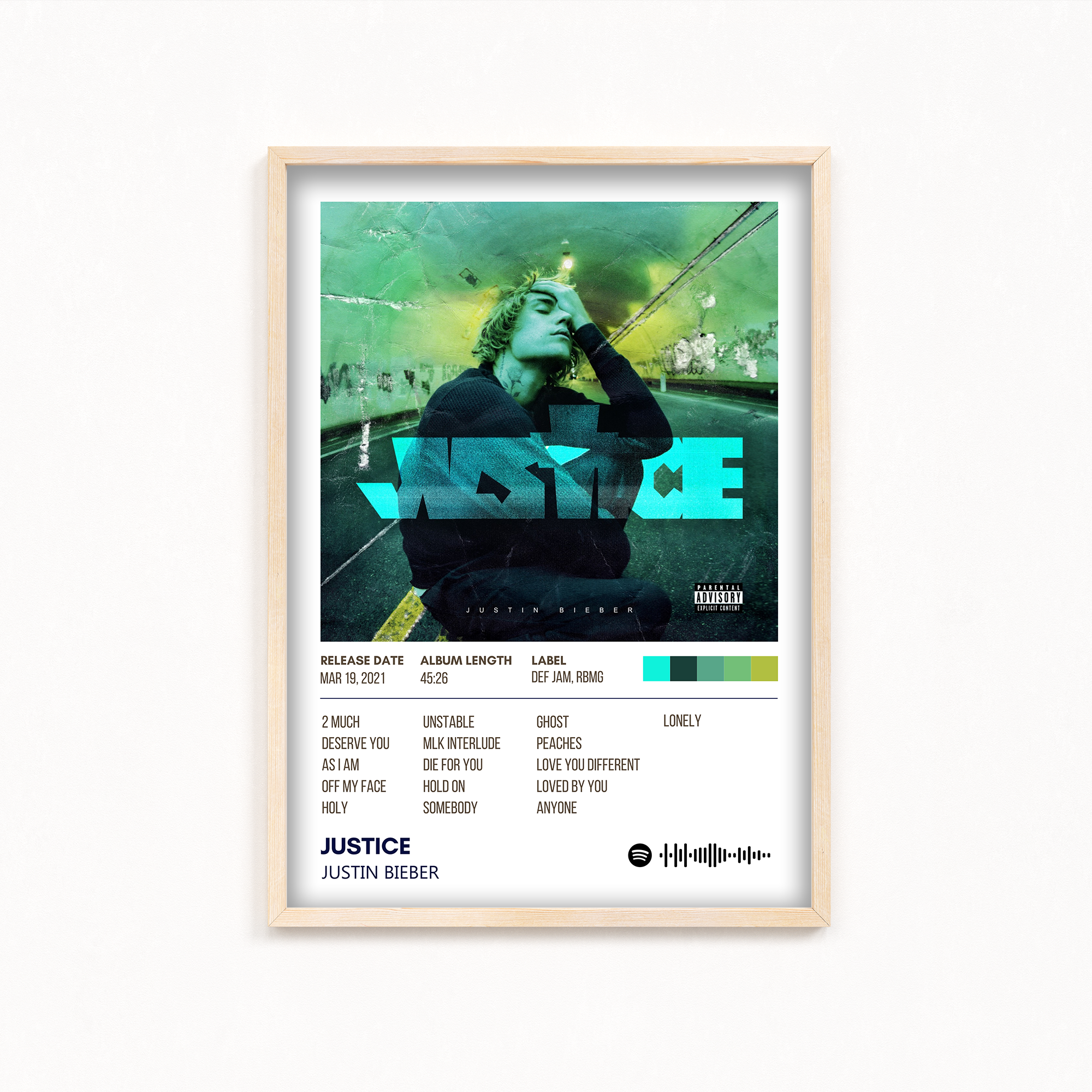 Justice by Justin Bieber Album Poster