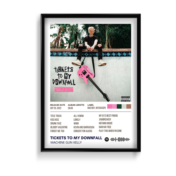 Tickets to my downfall by Machine Gun Kelly Album Poster
