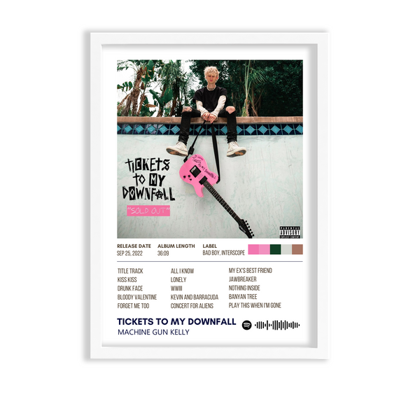 Tickets to my downfall by Machine Gun Kelly Album Poster