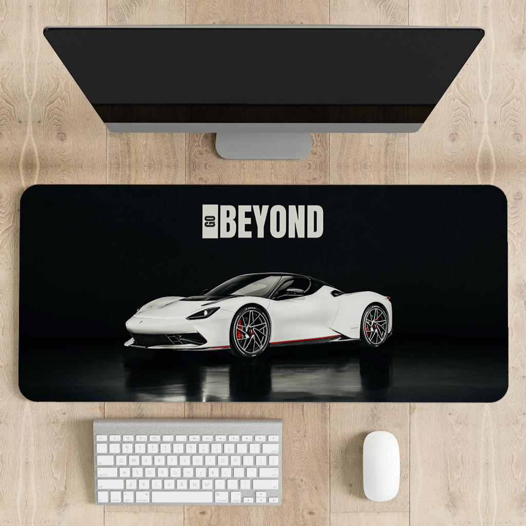Go Beyond - Pininfarina Battista Desk Mat | Desk Pad | Mouse Pad
