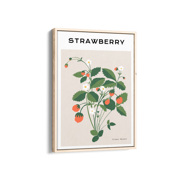 Strawberry Botanical Modern Wall Art