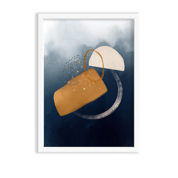 Celestial Blue Abstract Modern Wall Art