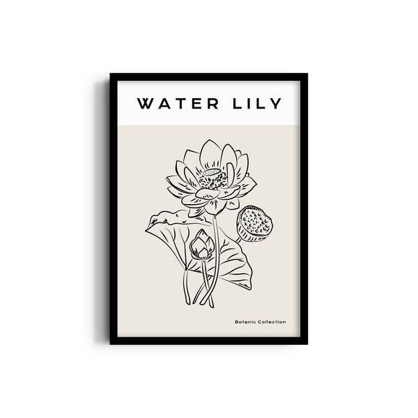 Water Lily Modern Line Wall Art
