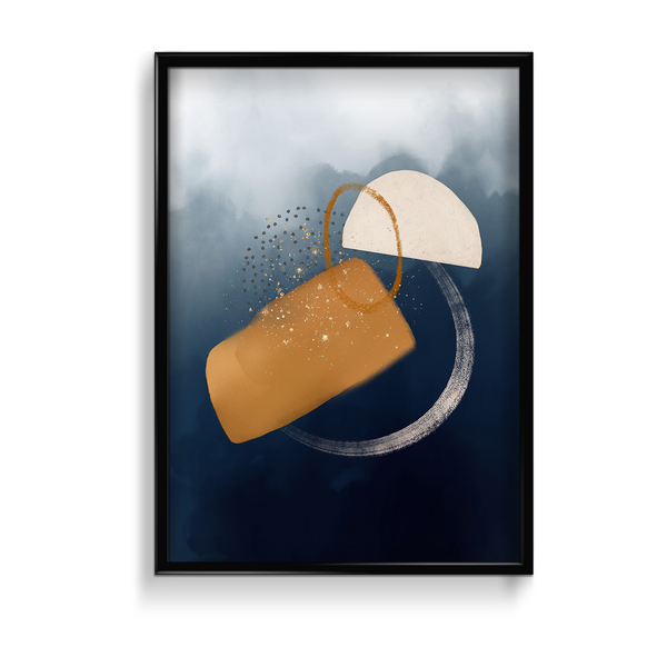 Celestial Blue Abstract Modern Wall Art