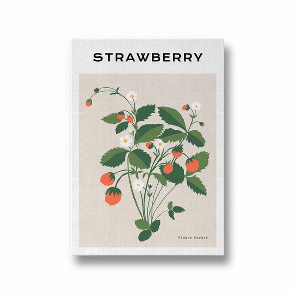 Strawberry Botanical Modern Wall Art