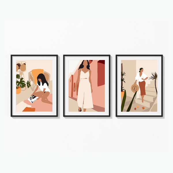Set of 3 Women Modern Wall Art