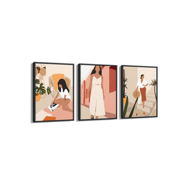 Set of 3 Women Modern Wall Art