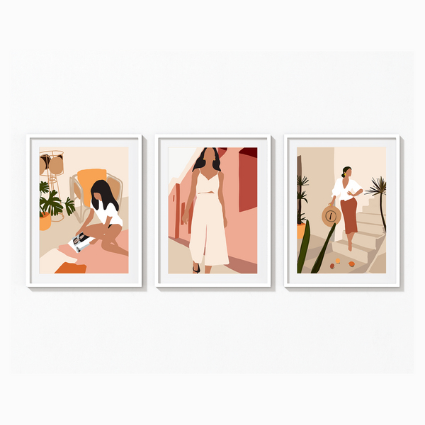 Set of 3 Women Modern Wall Art